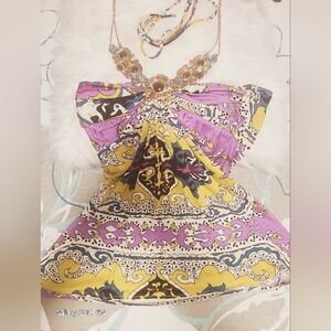 Sky Multicolor Graphic Halter Top